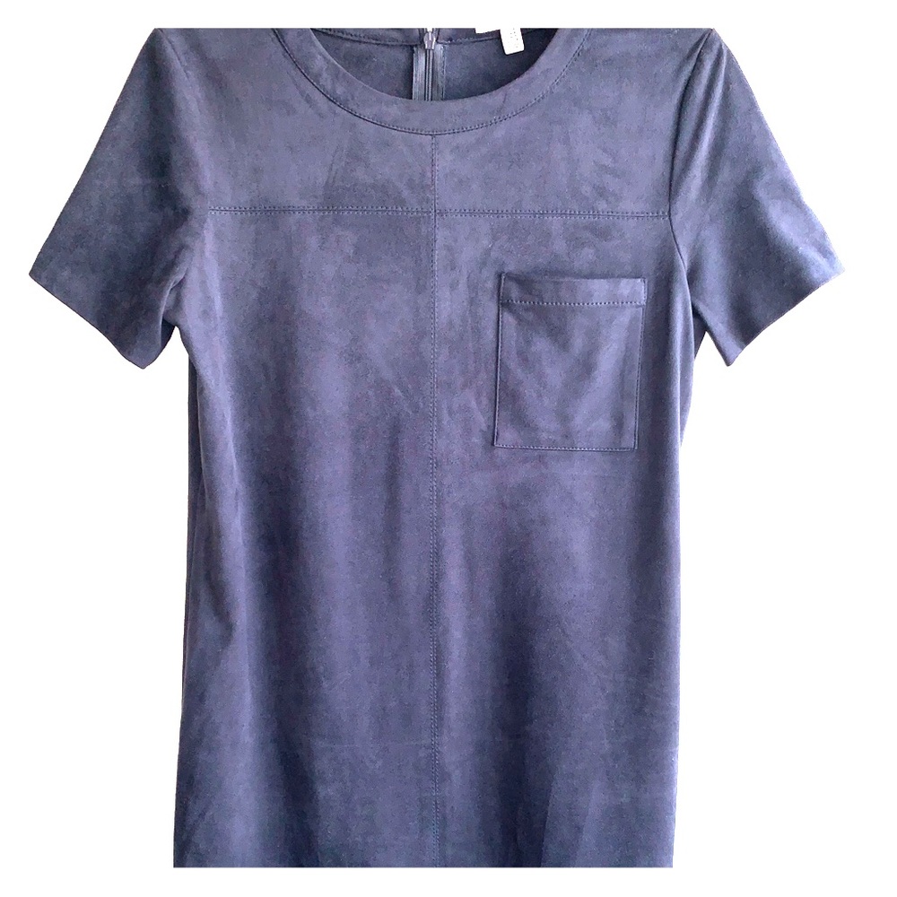 Navy blue, faux suede mini dress